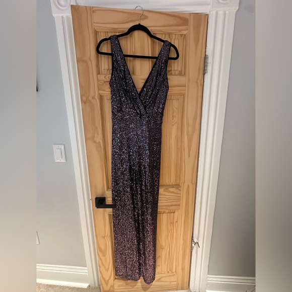 Dark purple sequin romper. - Picture 1 of 4
